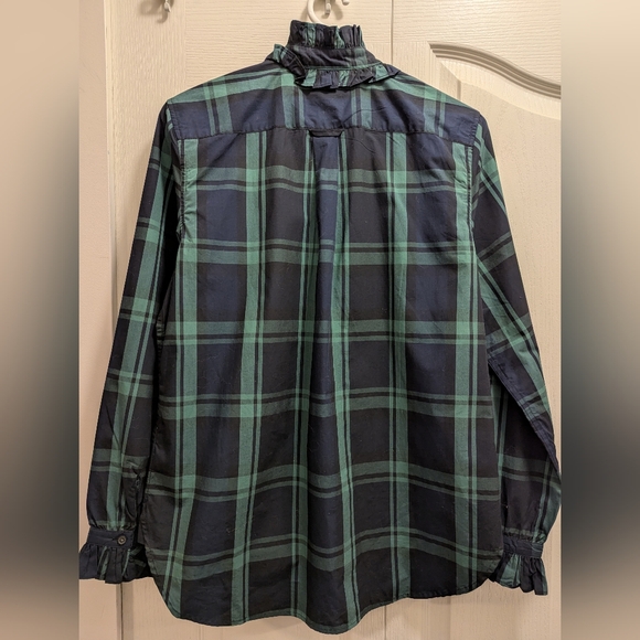 J.Crew Ruffleneck in Black Watch Tartan with Jewel Buttons - Picture 4 of 4